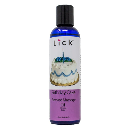 Birthday cake flavored massage oil bottle 4 oz