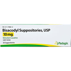 Bisacodyl suppositories packaging for occasional constipation relief and ease of use