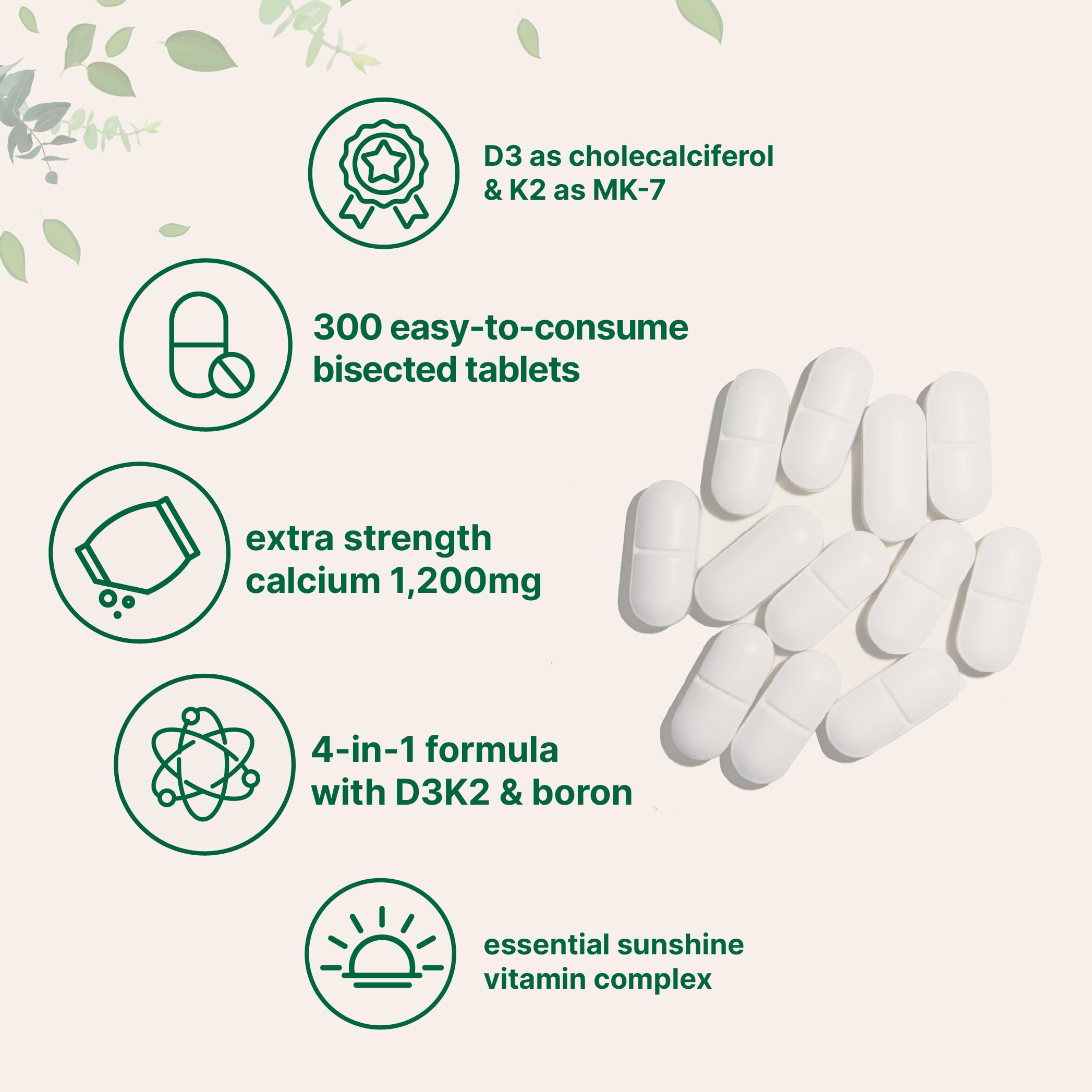 Bisected coated calcium tablet designed for easy splitting