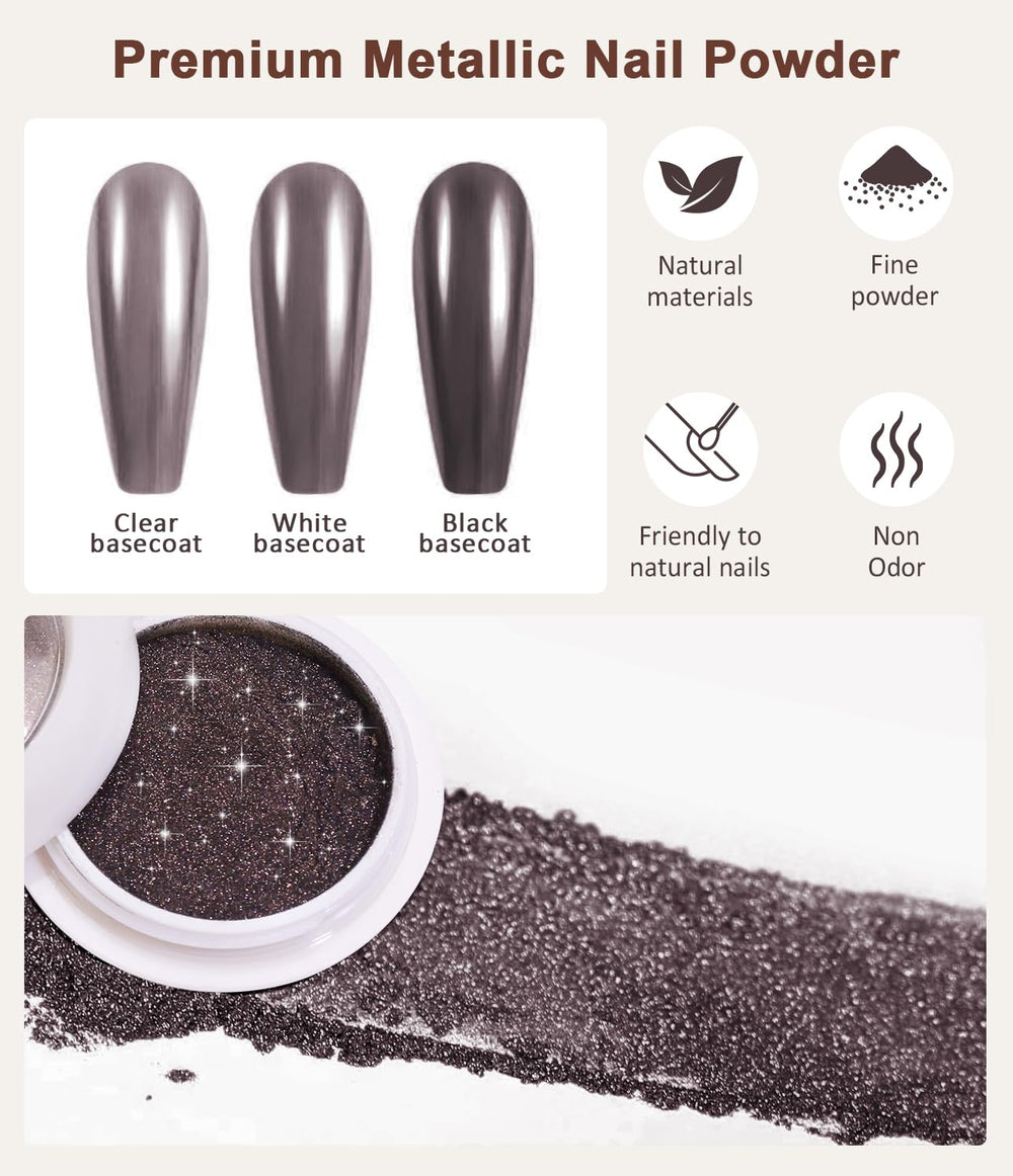 BISHENGYF Mermaid Pearl Chrome nail powder green hue for fresh metallic flair