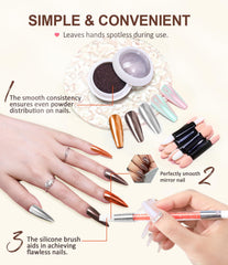 BISHENGYF Mermaid Pearl Chrome nail powder silver shine for bright highlights
