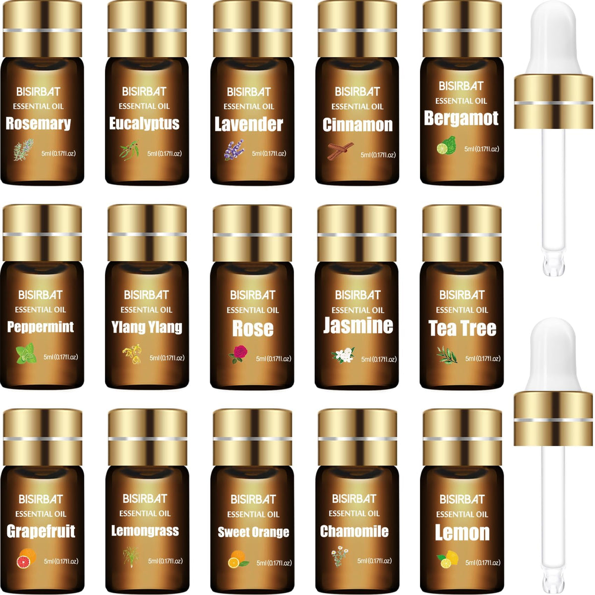 BISIRBAT 15-piece essential oil set packaging