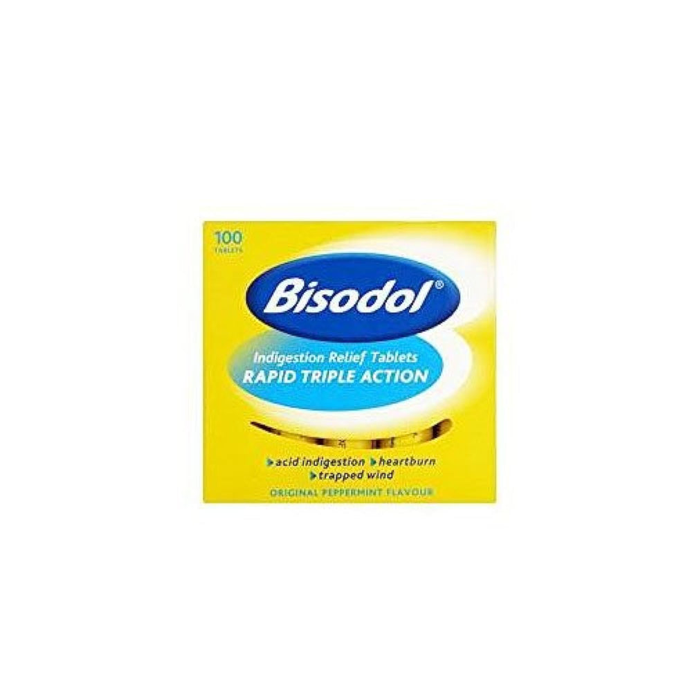Bisodol Indigestion Relief Tablets X 100 bottle with label