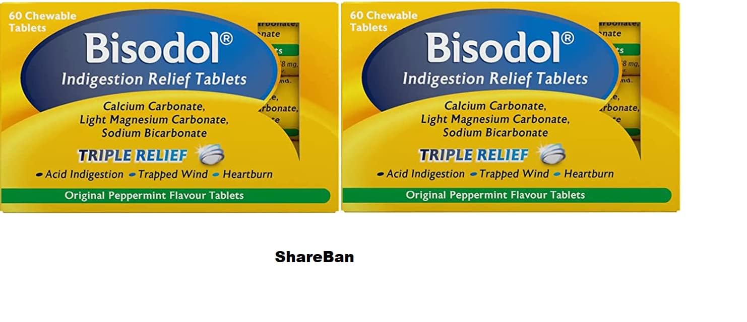 Bisodol tablets arranged in a blister pack