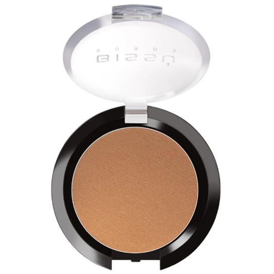 Bissú Blush 4g Roasted swatch on cheeks for rich pigment and smooth blend