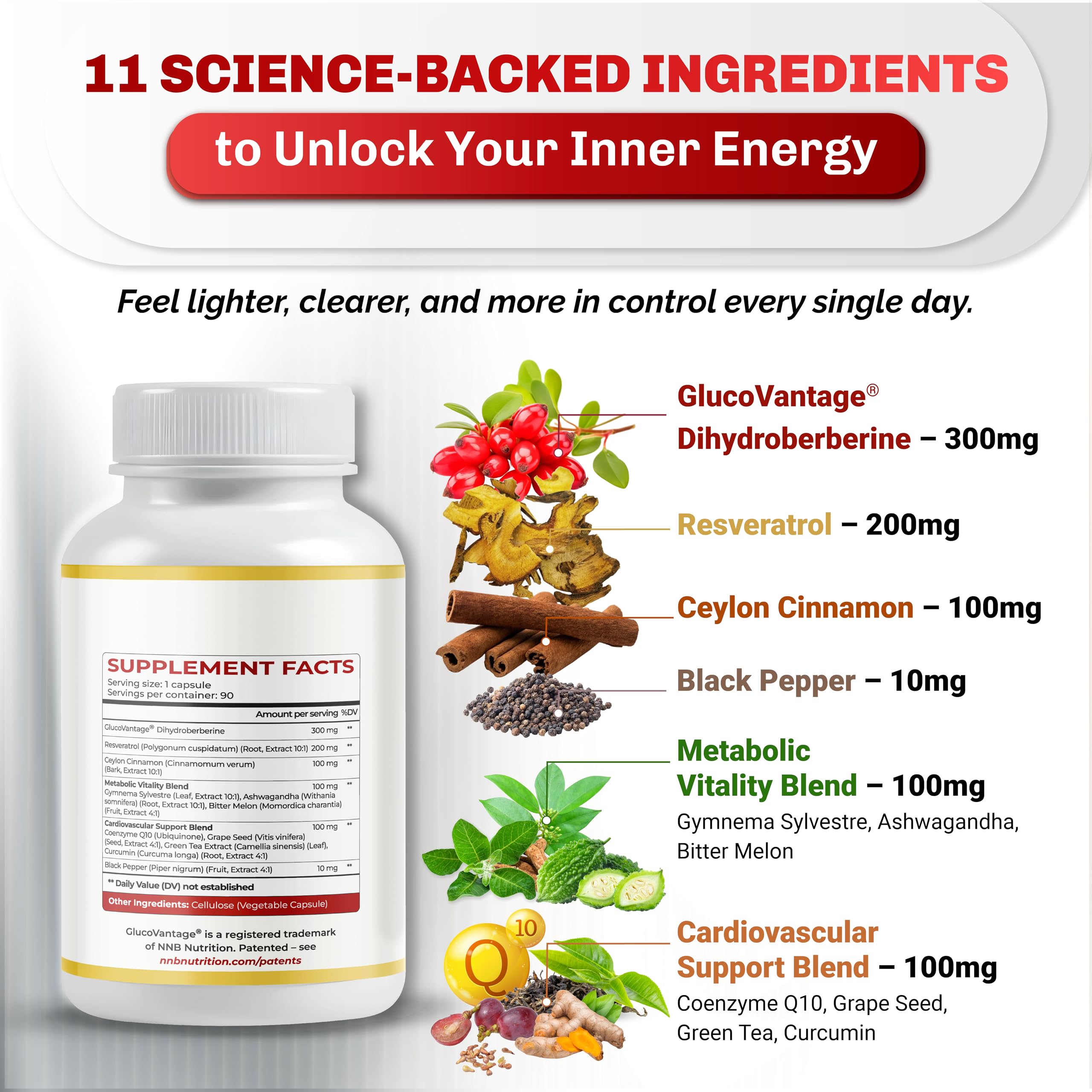 Bitter Melon, Gymnema, Ashwagandha, and CoQ10 ingredients