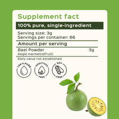bixa BOTANICAL Bilva Powder packaging label