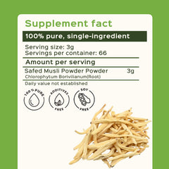 Pure Safed Musli powder close-up