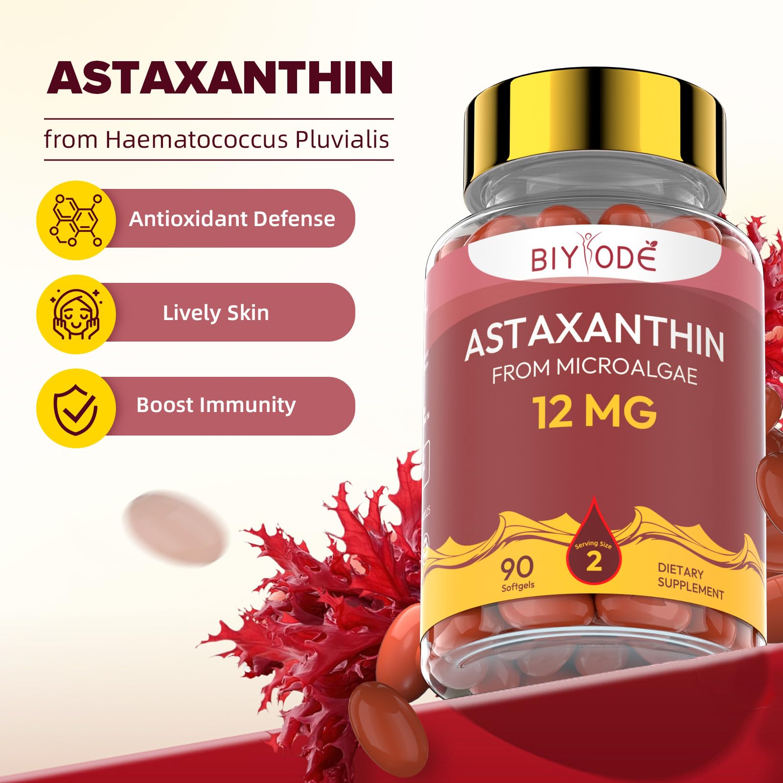 Illustrated benefits: skin health, heart function, circulation and immune support