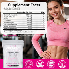 Preparing a pink BIYODE Creatine Sticks drink in a glass.