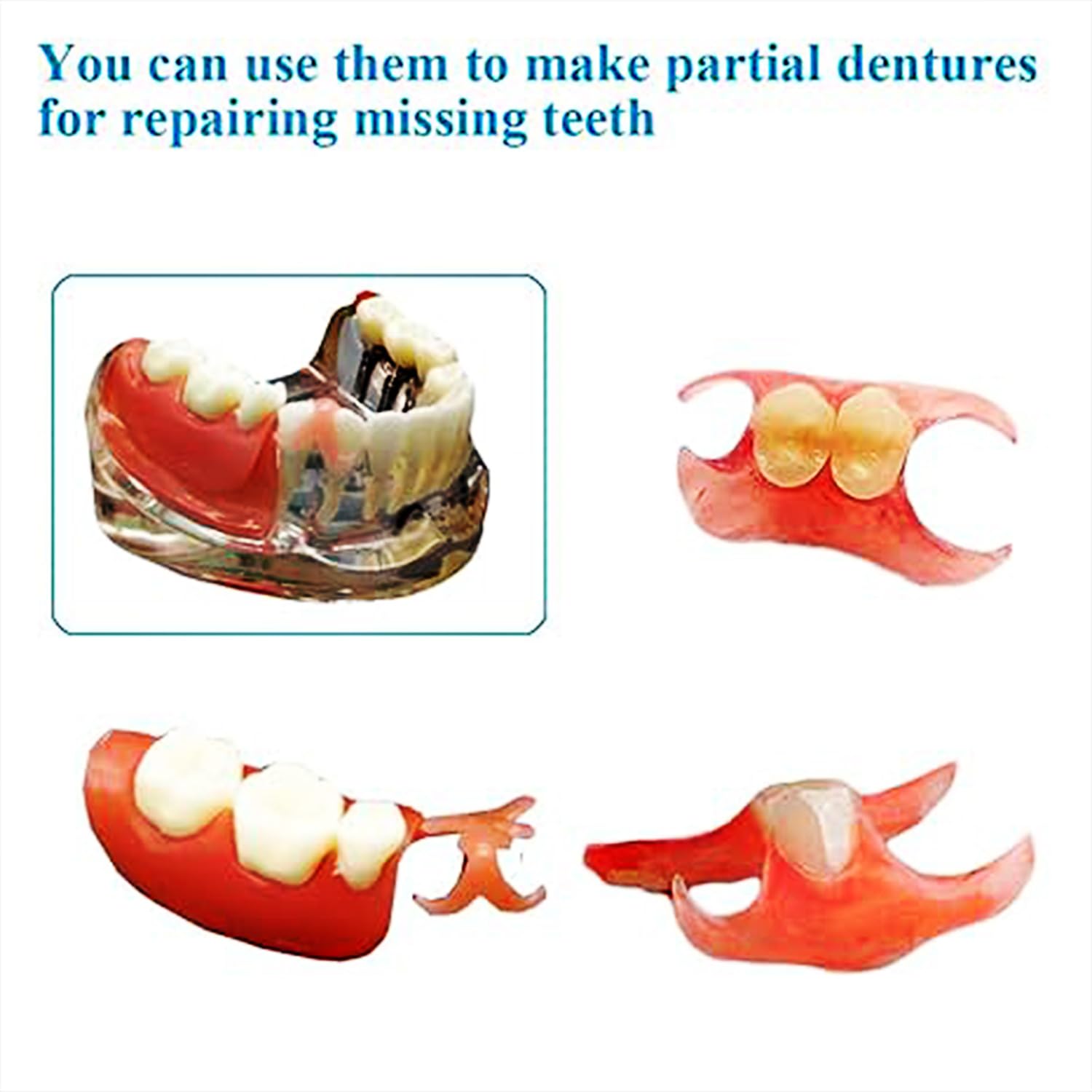 Denture kit tools for practicing and making dentures