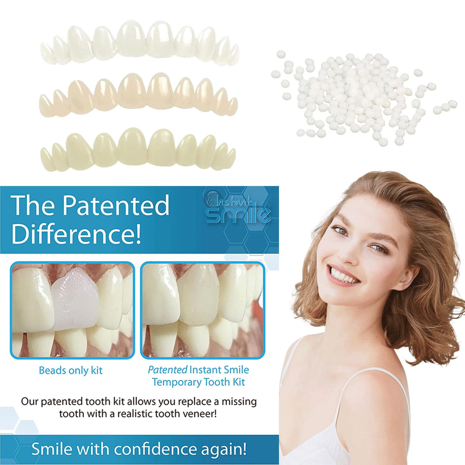 Full mouth denture practice set with movable teeth