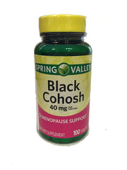 Bottle of Spring Valley Black Cohosh Extract 100 Tablets - front view