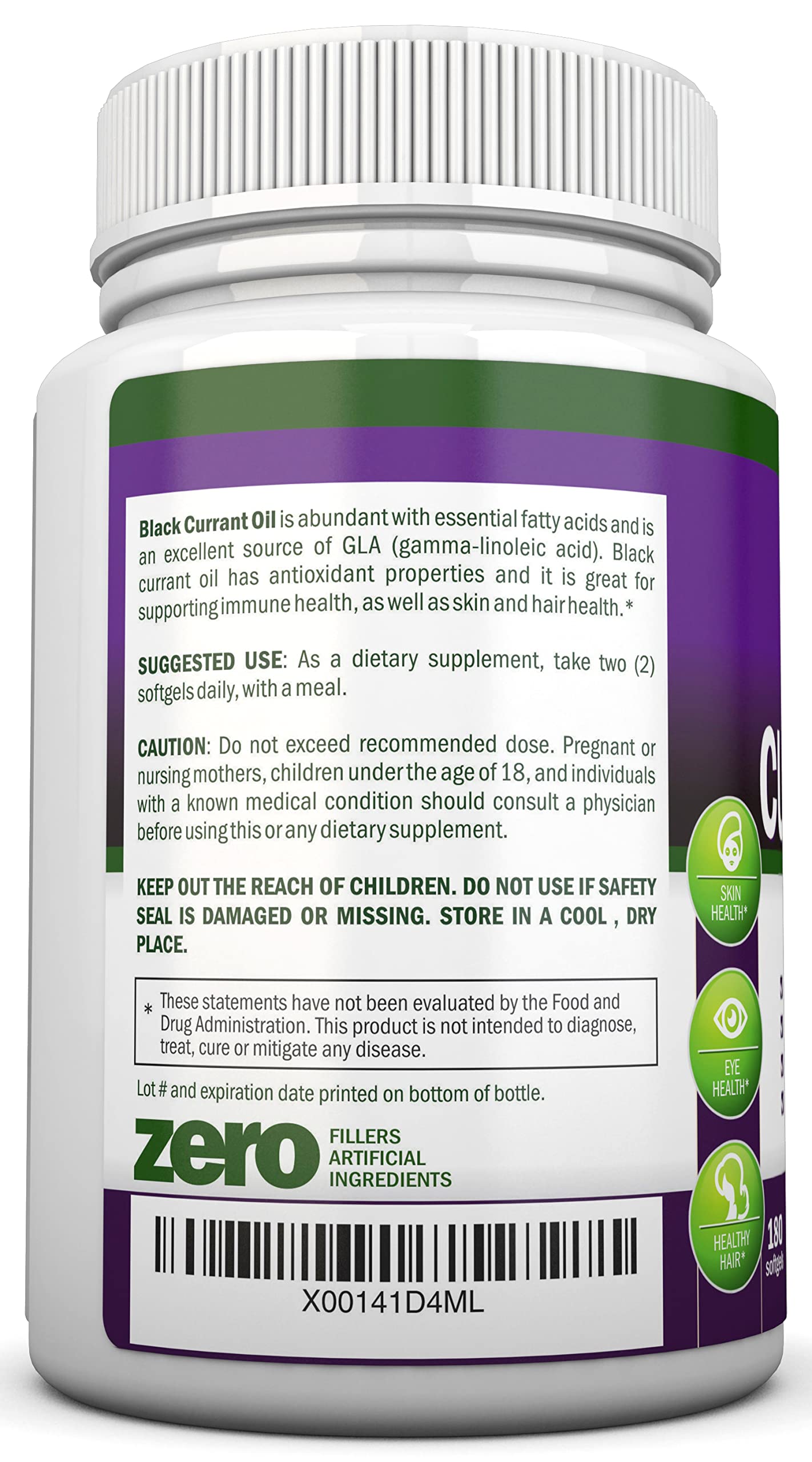 Close-up of NutriONN Black Currant Oil softgels
