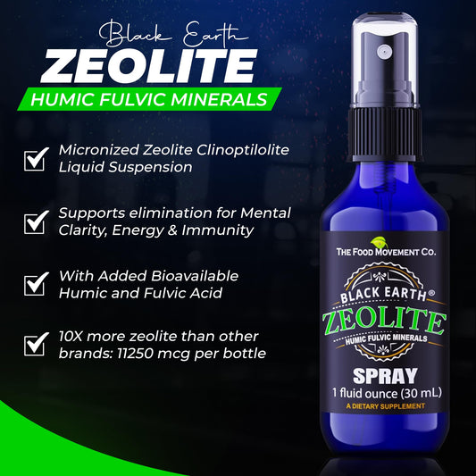 Label of Black Earth Zeolite 1oz Pump Spray