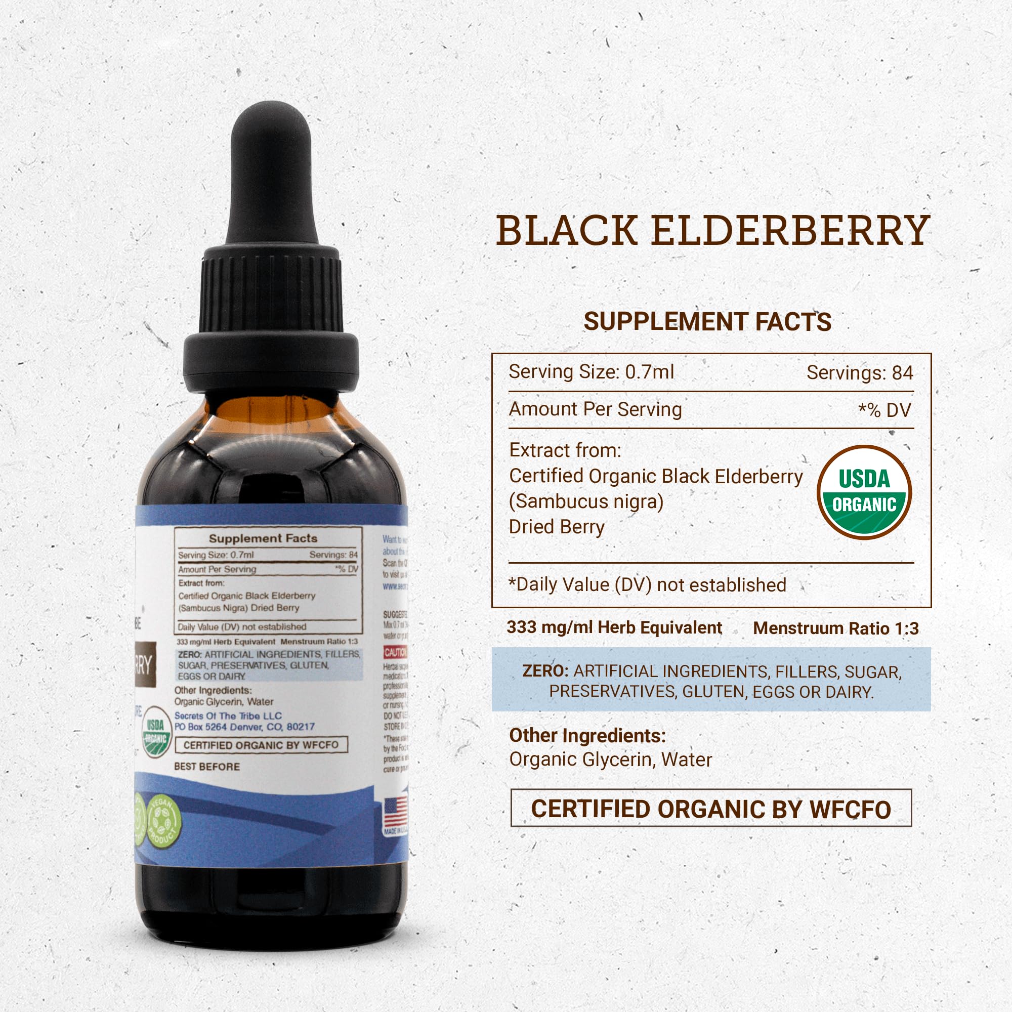 Dosing dropper with Black Elderberry tincture