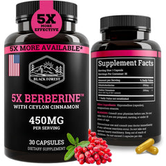 Bottle of Black Forest 5X Berberine DHB with Ceylon Cinnamon