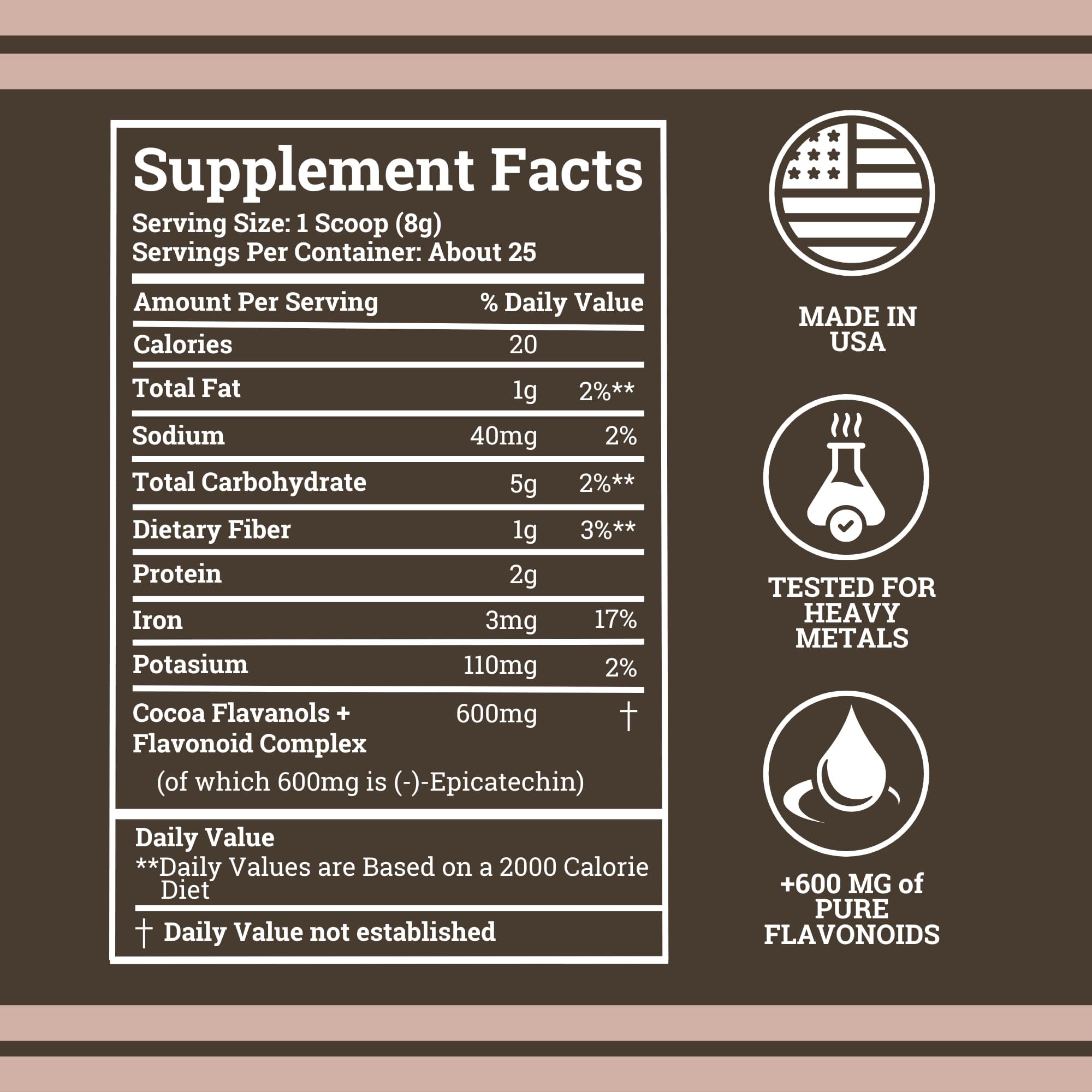 Black Forest cocoa powder shake glass suggests easy mix with water or milk