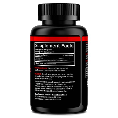 Black Forest Turkesterone 500mg bottle side view