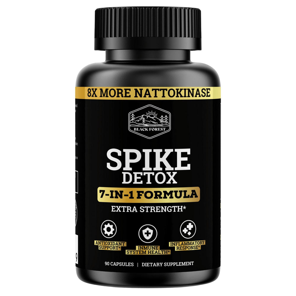 Black Forest Spike Detox bottle on a counter signaling detox support