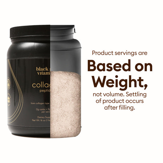 Unflavoured hydrolyzed collagen peptides dissolving in water