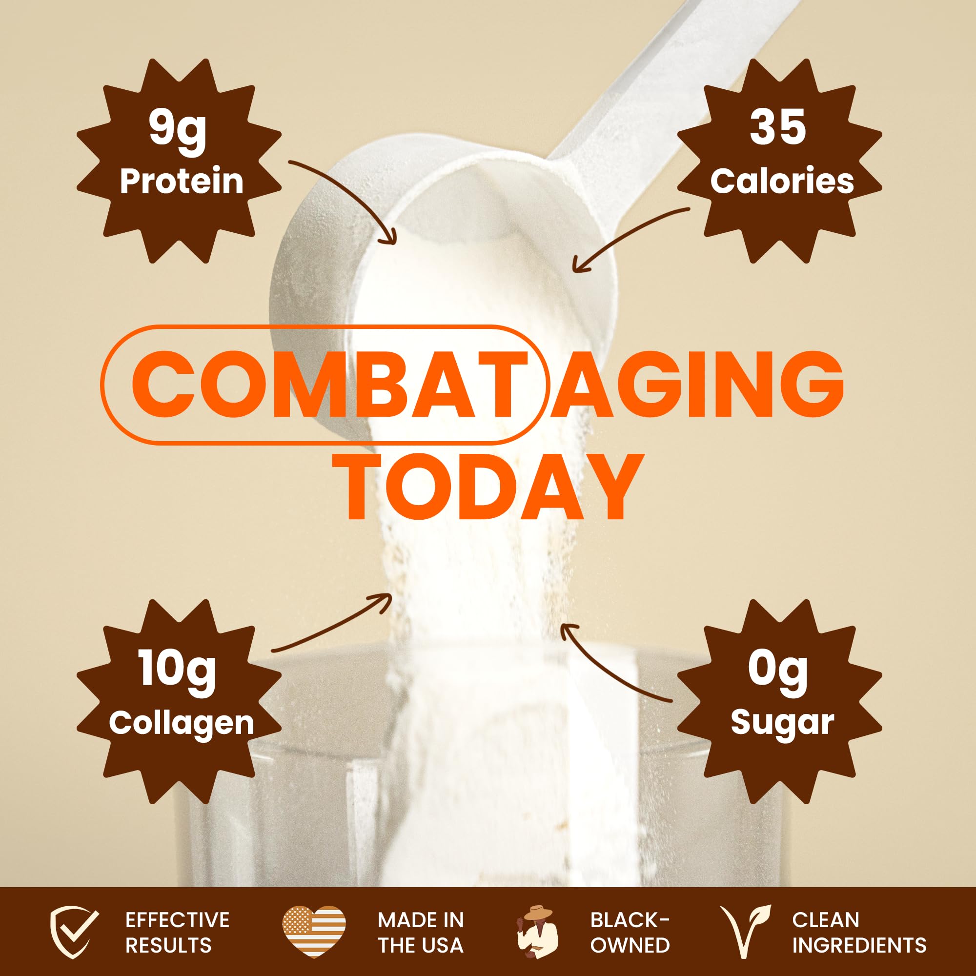 Collagen peptides powder in coffee