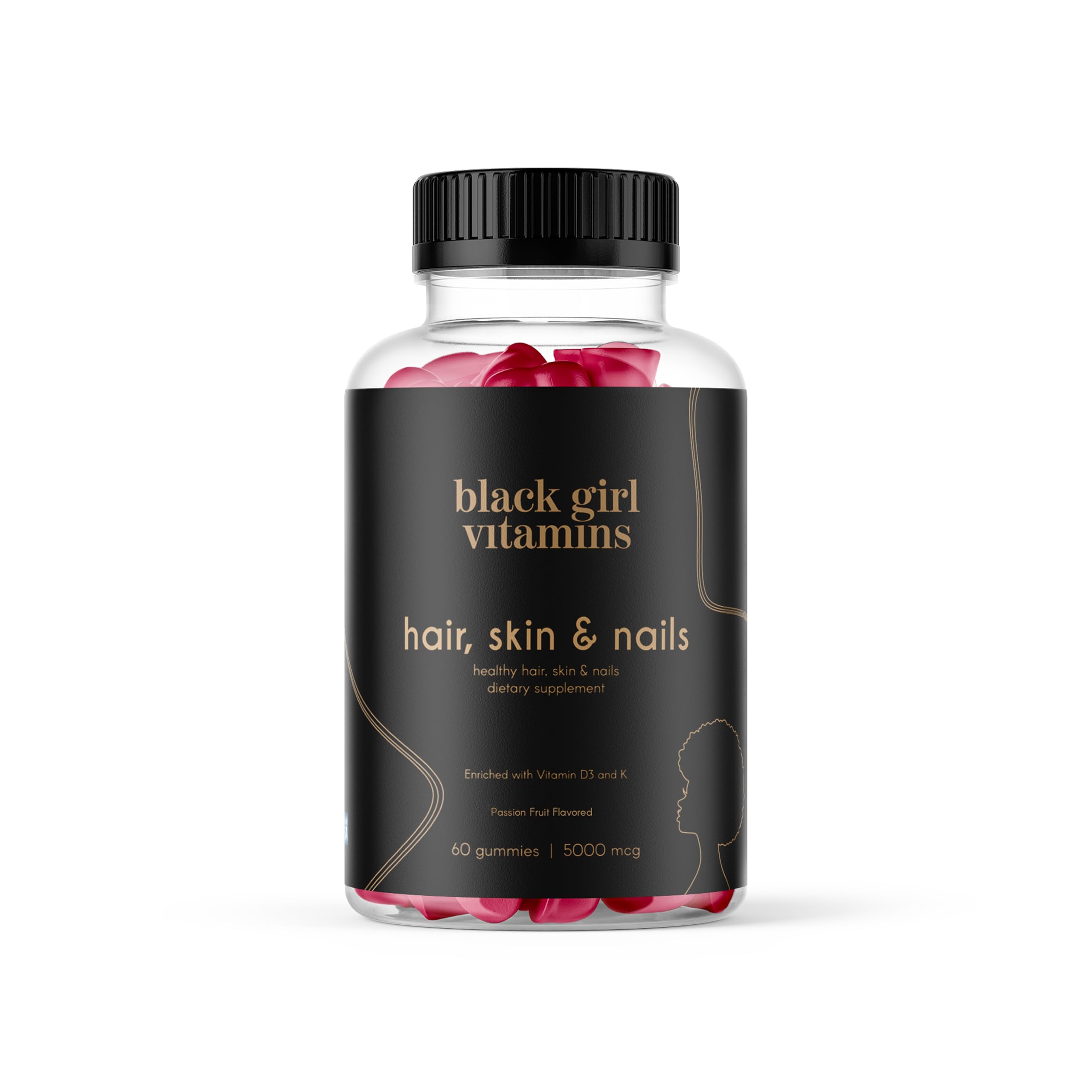 Hair, skin, and nails gummies with biotin 6000 mcg