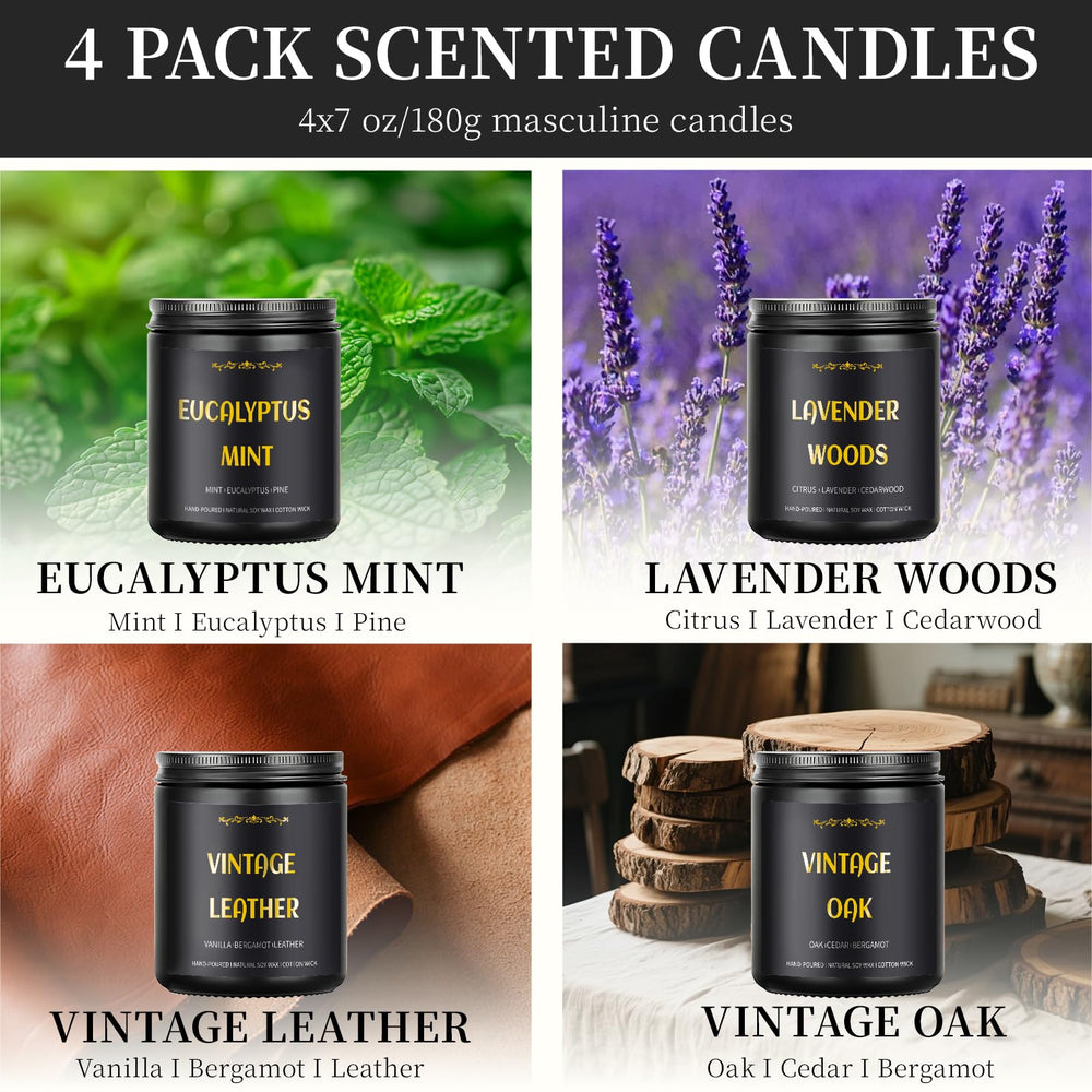 Black jar candle with gold embossing