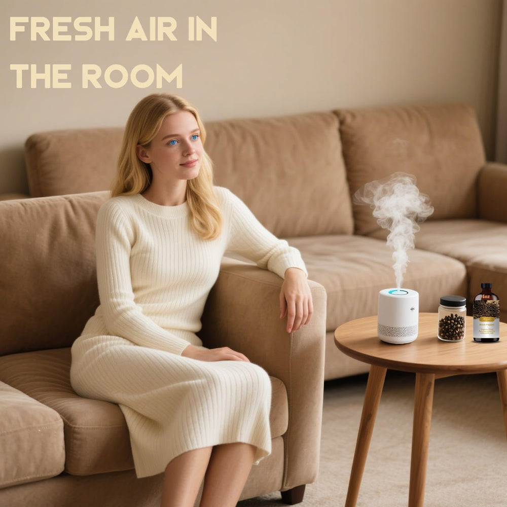 Aromatherapy diffuser with Black Pepper Essential Oil