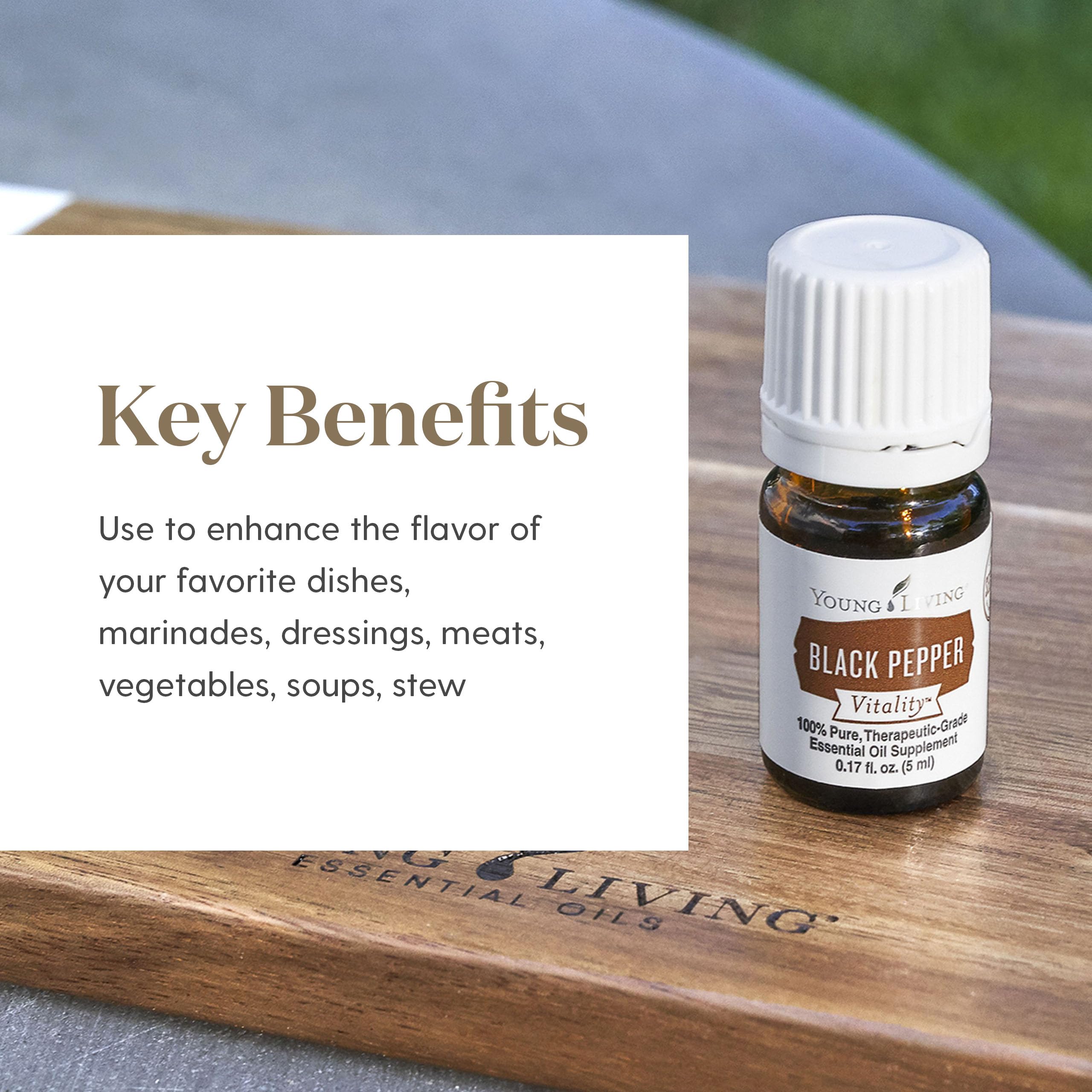Dispensing dropper of Black Pepper Vitality for precise flavoring