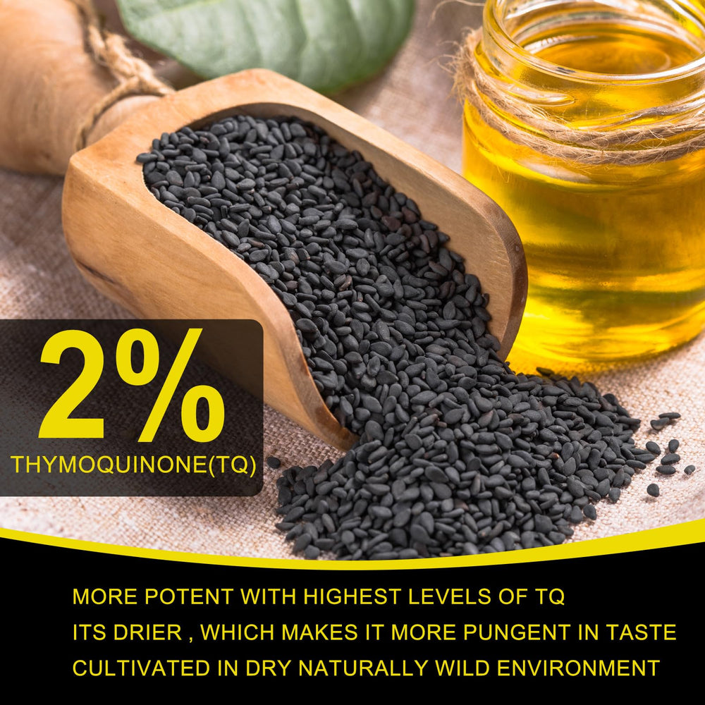 Healthy lifestyle concept with black seed oil and herbs