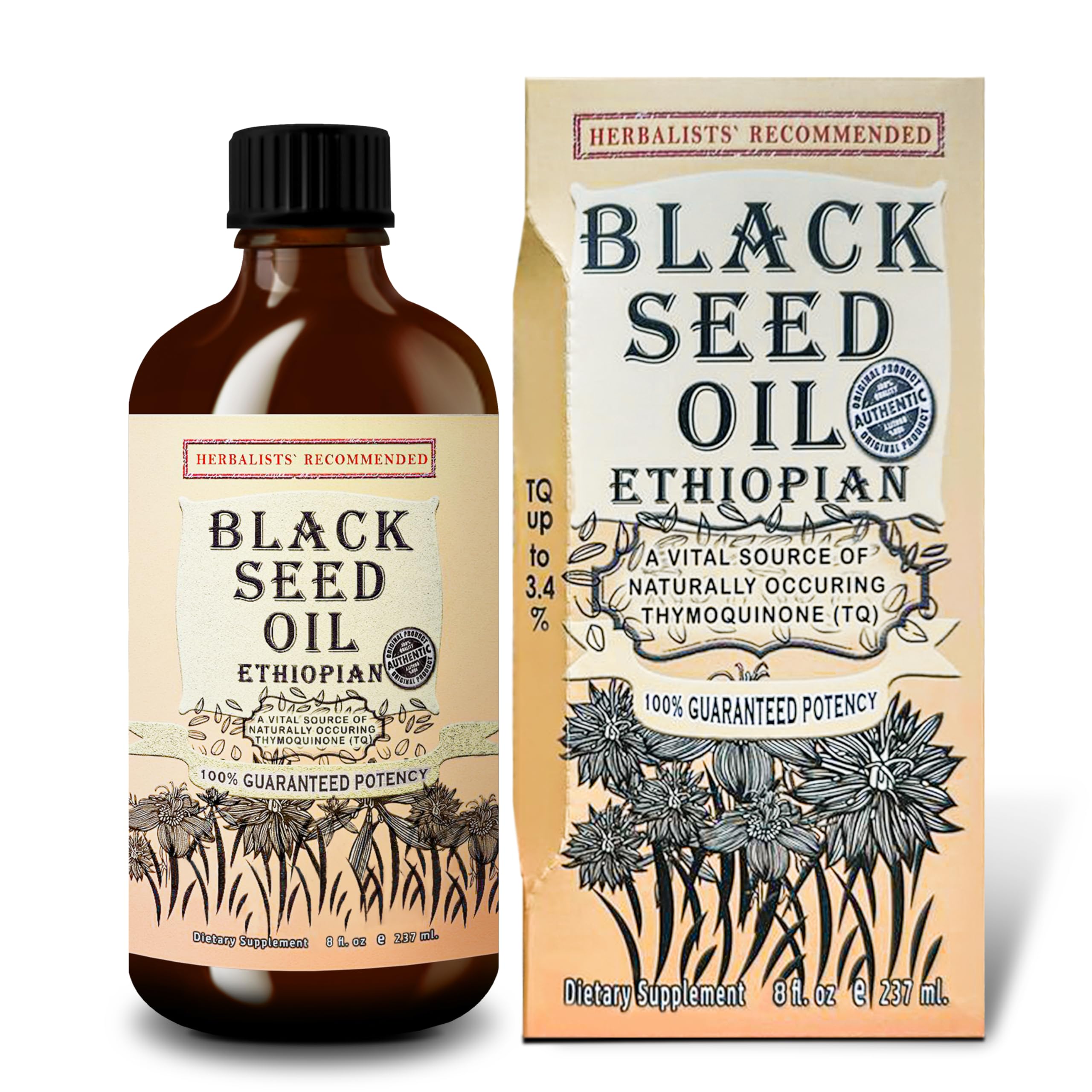 Front view of Black Seed Oil 8 oz bottle