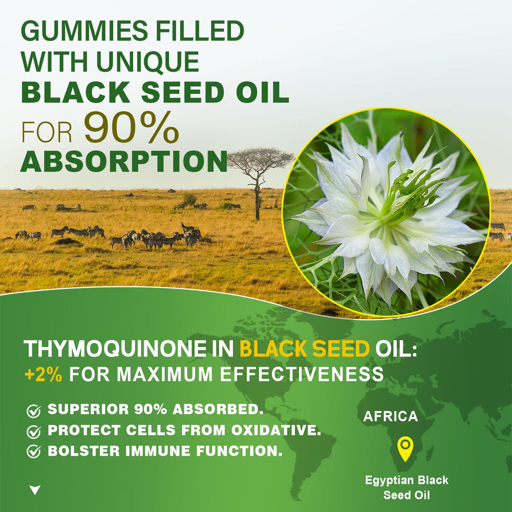 Gummies showing sea moss and chlorophyll ingredients