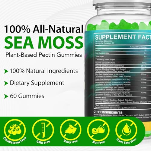 Black seed oil with sea moss illustration