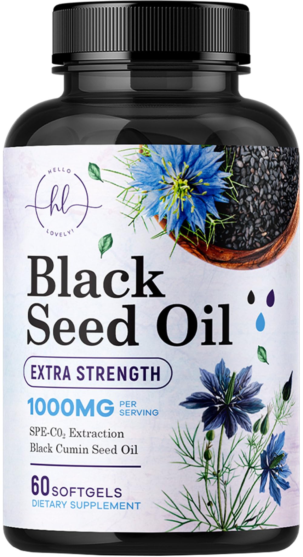 Black Seed Oil Softgels 1000mg bottle