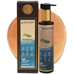 Black sesame oil bottle - 6.76 oz for body massage