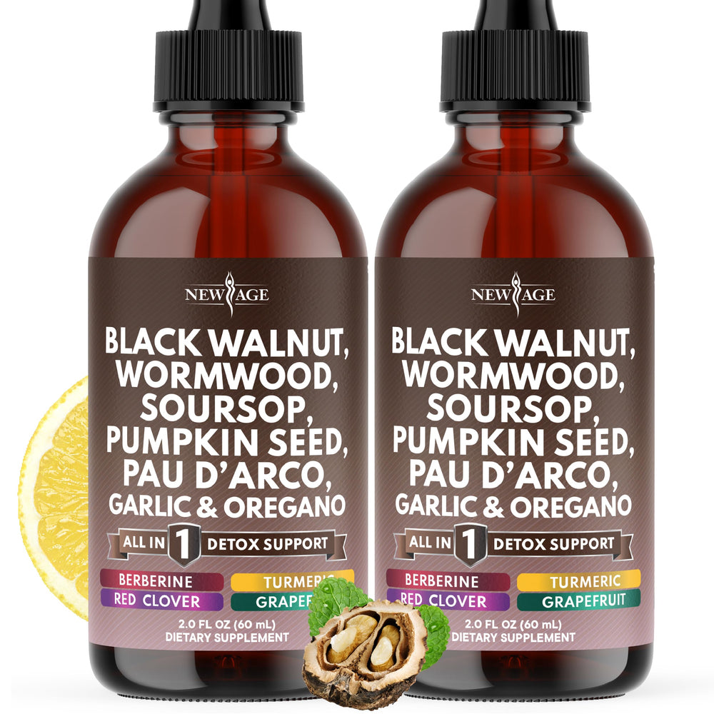 Black Walnut Wormwood Cleanse Drops bottle with 4oz label