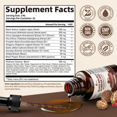 Close-up of Raspberry-flavored Cleanse Drops label
