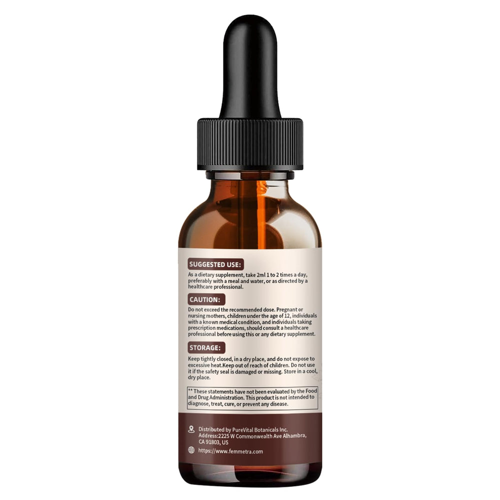 Quality seals showing vegan, non-GMO, and alcohol-free