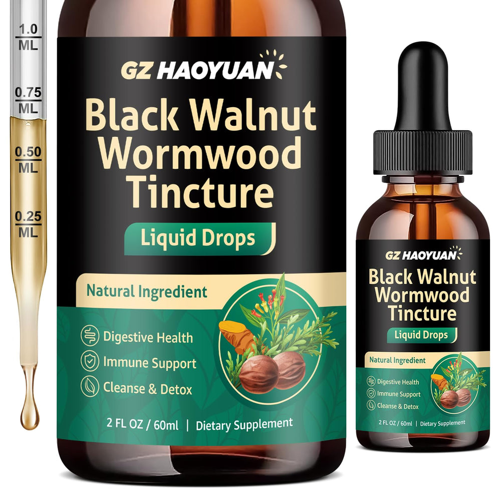 Black walnut wormwood tincture 2oz bottle with dropper