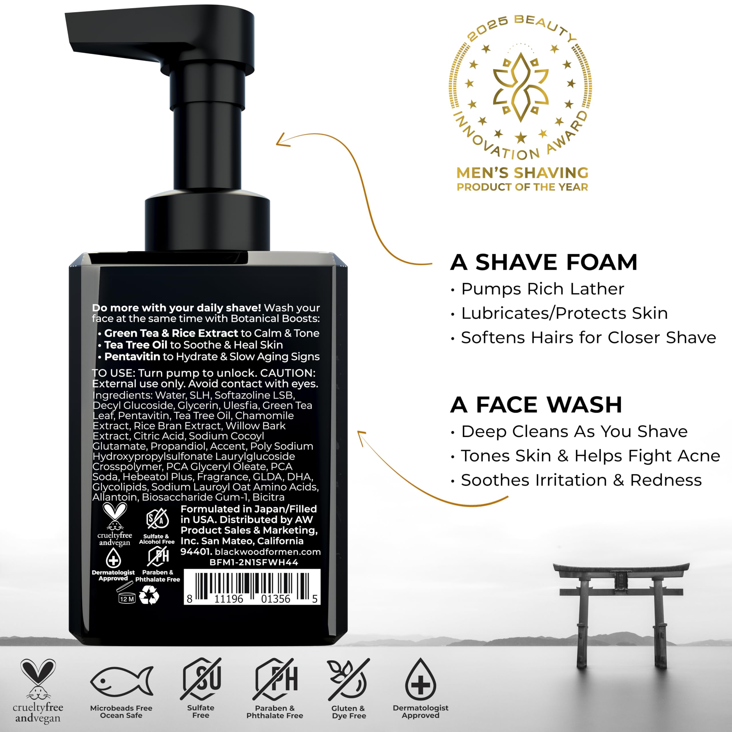 Blackwood For Men BioNutrient foam-lather close-up showing rich slip for shaving.