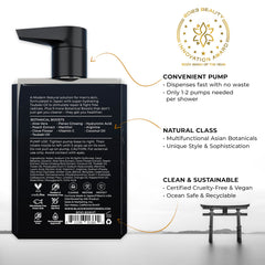 Blackwood For Men Pure Moisture packaging shows sulfate-free, vegan formula for clean sensations.