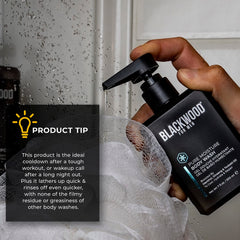 Blackwood For Men Pure Moisture post-workout routine usage scene illustrating recovery-friendly cleansing.