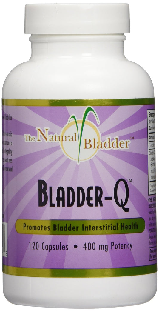 Bladder-Q 400 mg bottle with 120 capsules on a white background