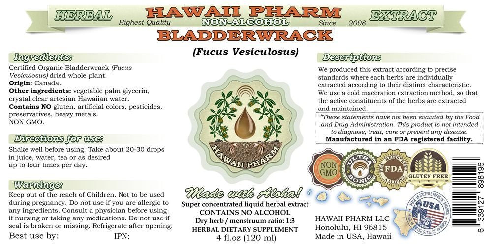 Raw bladderwrack seaweed and glycerin ingredients