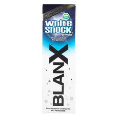 Blanx White Shock toothpaste product shot with 75ml tube