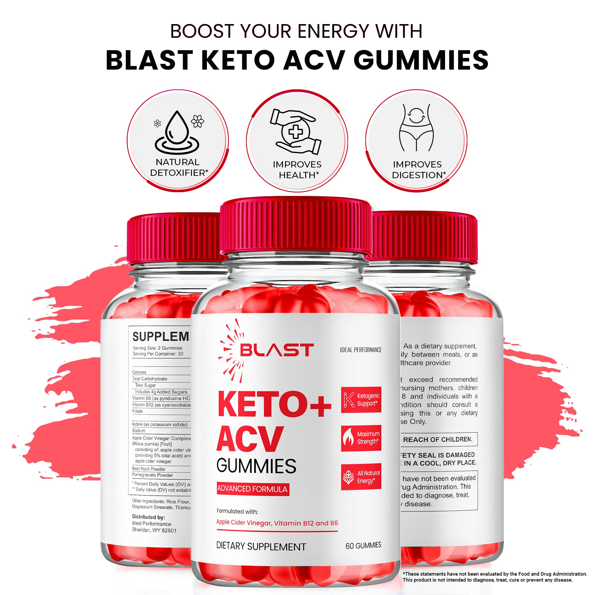 Blast Keto ACV Gummies 5-pack package display