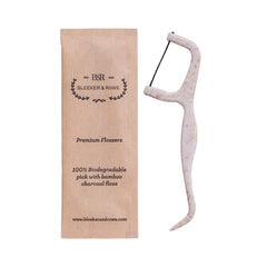 Eco-friendly biodegradable handles on floss picks