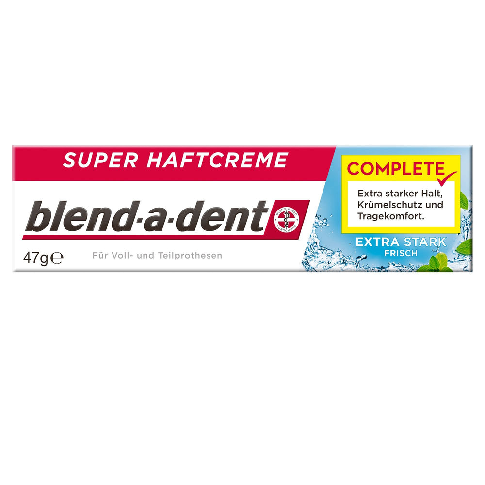 Blend-a-dent Complete Fresh Super Adhesive Cream 47g tube label