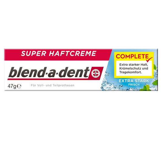 Blend-a-dent Complete Fresh Super Adhesive Cream 47g tube label